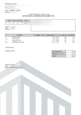 Factura descalificación transcurso de plazo en la Comunidad de Madrid