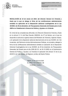 Resolución delegación de firma Cancelación de Préstamo Hipotecario Instituto Nacional de la Vivienda
